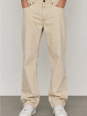 Topman Cream Skater Jeans‎ with Gold-Color Stitching